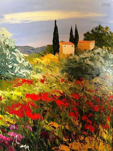 Louis Magre. Paysage de Provence. HSToile. Signée. 55 x 46 c...