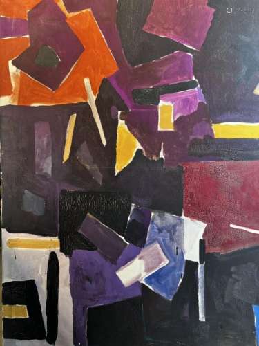 Jacques Nestle (1907 - 1991). Composition. Huile sur toile. ...