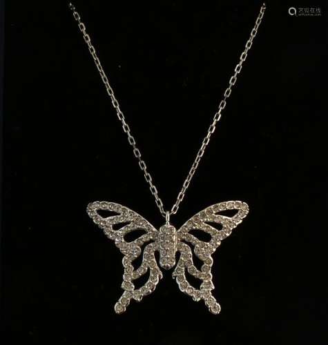 Swarovski, collier avec pendentif papillon agrémenté de peti...