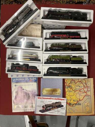 Lot de trains miniatures collection ATLAS.<br />
références:...