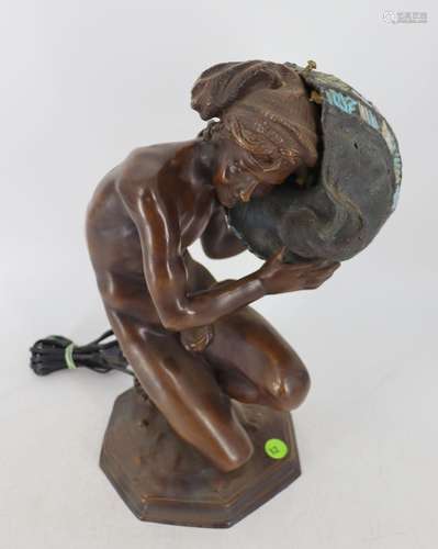 Vintage And Fine Quality Bronze Figural Lamp.