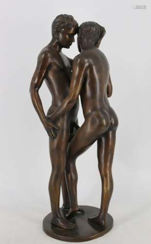 CHANEL. Signed Erotic Bronze Sculpture of a Nude