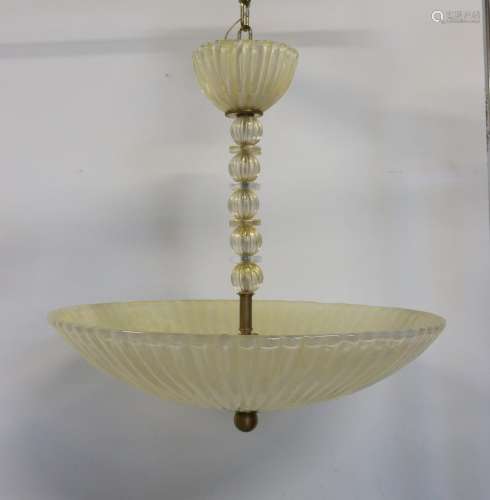 Midcentury Murano Glass Umbrella Form Chandelier.