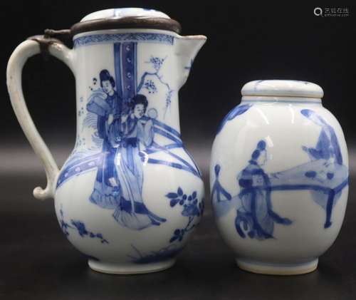 (2) Pcs. of Chinese Blue and White Porcelain.