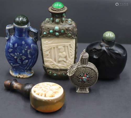 (5) Assorted Asian Snuff Bottles.