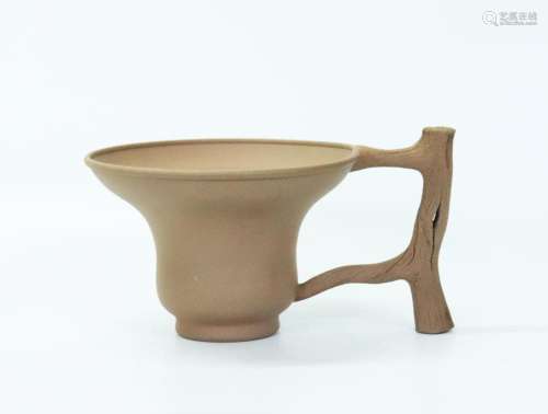 Chinese Yixing Flower Shaped Cup, Branch Handle