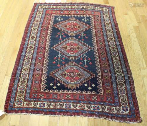 Antique And Finely Hand Woven Carpet.