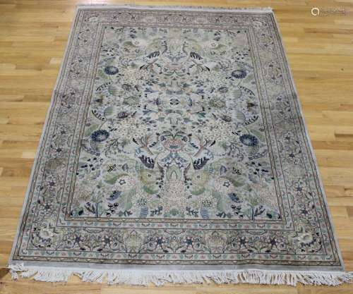 Vintage And Finely Hand Woven Area Carpet.