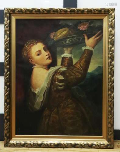 After Titian Girl Platter Fruit Oil Canvas Berlin