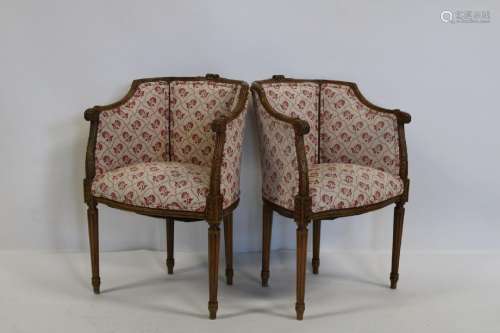 Pair Louis XVI Upholstered Chairs