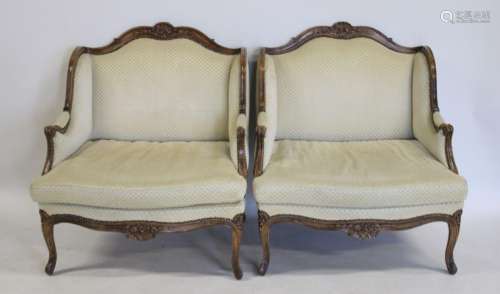 A Vintage Pair Of Oversize Upholstered Louis XV