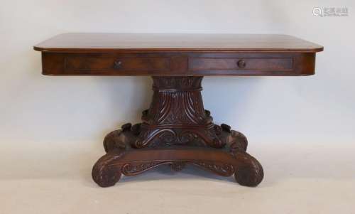 An Antique Mahogany Swedish Finely Carved Writing