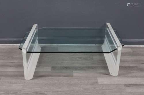 Modern Glass and Lucite Coffee Table