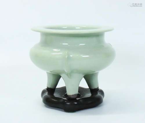 Chinese Pale Celadon Porcelain Incense Burner