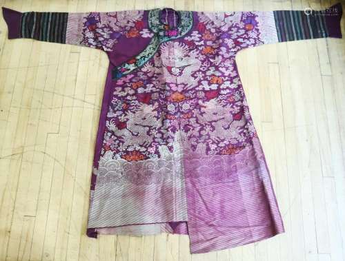 Chinese Brocade Qing Dynasty Summer Dragon Robe