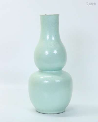 Chinese Double Gourd Porcelain Pale Blue Vase