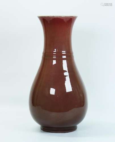 Chinese 18th/19th C Red Crackle Porcelain Vase