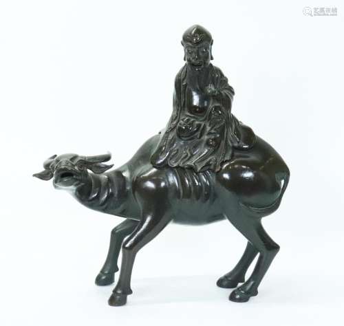 Chinese Ming/Qing Bronze Shouxing on Water Buffalo
