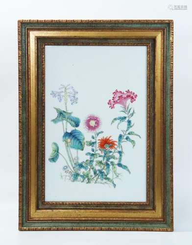 Chinese Specimen Floral Porcelain Plaque