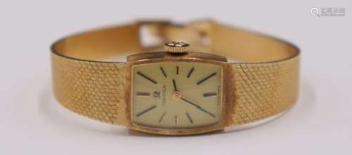 JEWELRY. Lady's Omega 14kt Gold Bracelet Watch.