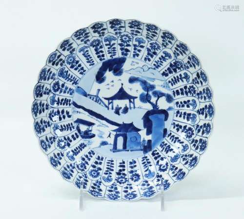 Chinese Kangxi ca 1700 Blue White Porcelain Plate