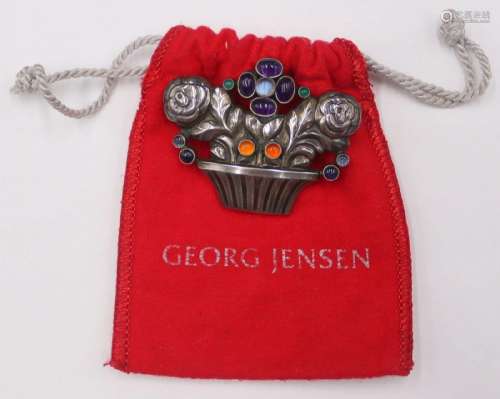 JEWELRY. Georg Jensen Sterling and Colored Gem