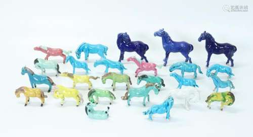 25 Chinese Miniature Glazed Porcelain Horses