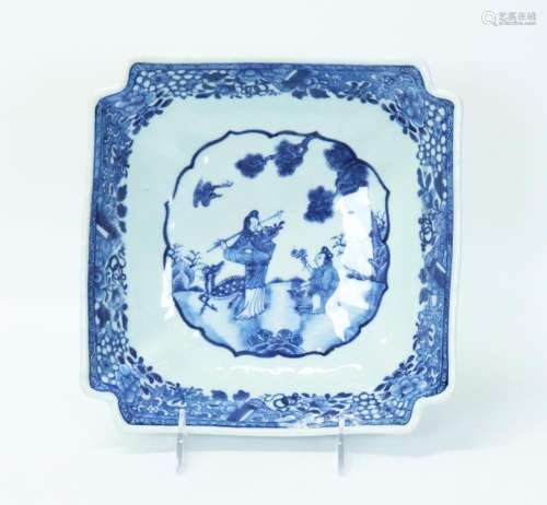 Chinese 18/19 C Blue White Porcelain Square Bowl