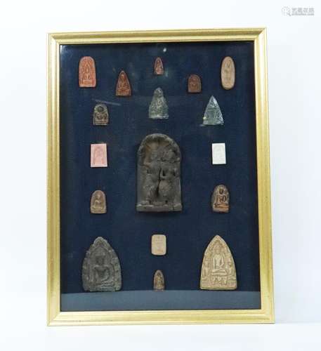 17 South East Asian Buddhist Tsha Tsha Plaques