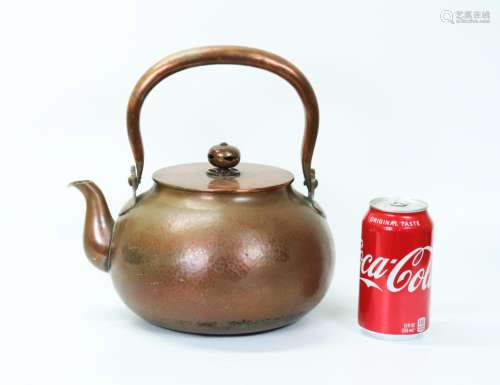 Large Japanese Hammered Copper Water or Teapot