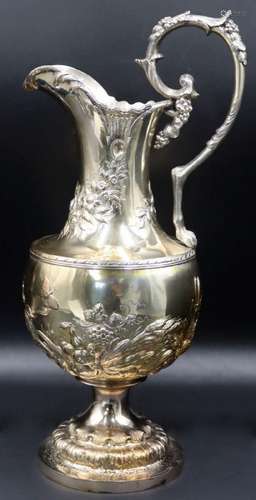 SILVER. 19th C Obadiah Rich Silver Pitcher.