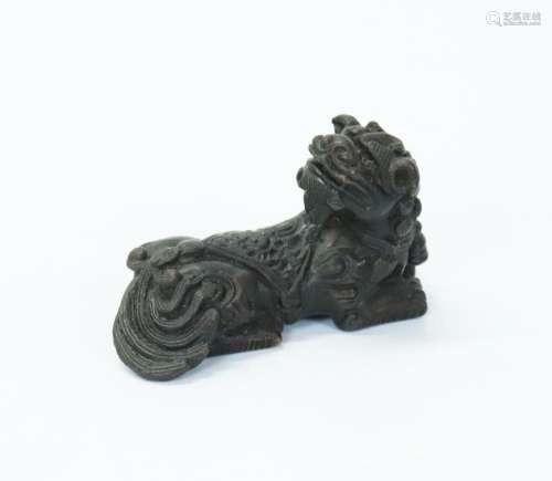 Chinese Fu Lion Bronze Paper Weight / Brush Rest