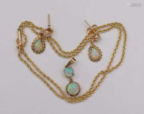 JEWELRY. 14kt Gold and Opal Jewelry Grouping.