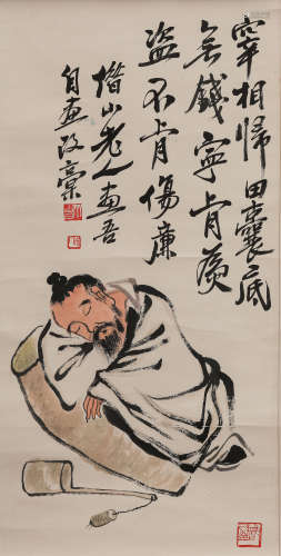 A CHINESE PAINTING OF STANDING SCROLL, MARKED BY QI BAISHI