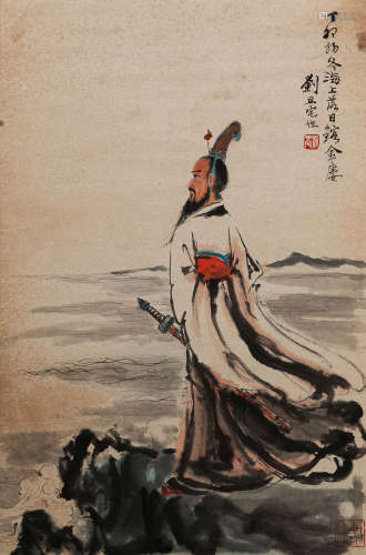 A CHINESE PAINTING OF STANDING SCROLL, MARKED BY LIUDANZHAI