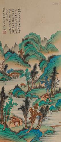 A CHINESE PAINTING OF PAPER HEART OF LANDSCAPE, MARKED BY WU...