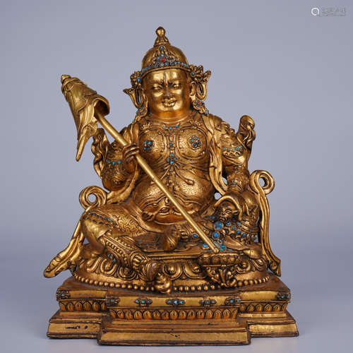 A GILT BRONZE STATUE OF BUDDHA