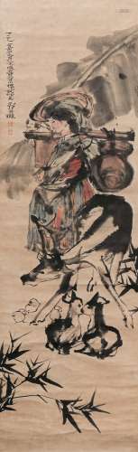 A CHINESE PAINTING OF STANDING SCROLL, MARKED BY CHENGSHIFA