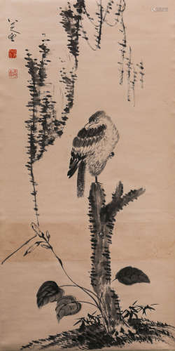 A CHINESE PAINTING OF STANDING SCROLL , MARKED BY BADASHANRE...