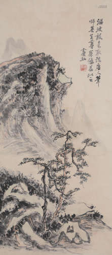 黄宾虹山水（lot136-160为同一藏家藏）纸本立轴