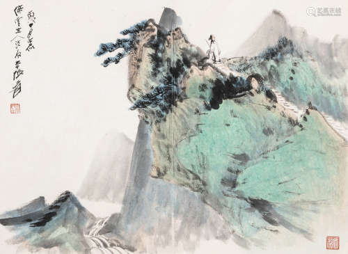 张大千（1899-1983） 高士图 镜心 设色纸本 1946年作