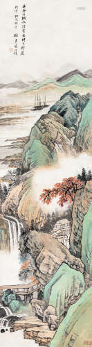 汪琨（1877-1946） 临石谷子画意 立轴 设色纸本 