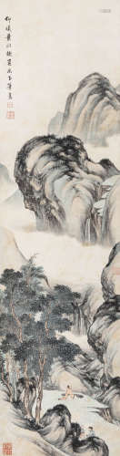 叶昀（1901-1983） 拟古山水 立轴 设色纸本 