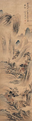 梁元翀（1764-1832） 秋林高致 镜心 设色绢本
