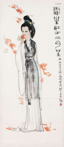 林墉（b.1942） 霜叶红于二月花 镜框 设色纸本 1980年作