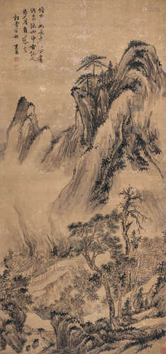 谢兰生（1760-1831） 赵松雪诗意图 立轴 设色绢本