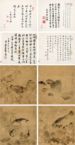 黎遂球（1602-1646） 翎毛海错册页四开 册页 设色绢本