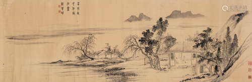 温其球（1862-1941） 山水 镜框 水墨绢本 1911年作