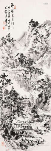 卢子枢（1900-1978） 山水 立轴 水墨纸本 1973年作