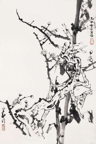 赵少昂（1905-1998）、白雪石（1915-2011） 梅竹 镜框 水墨纸本 1985年...
